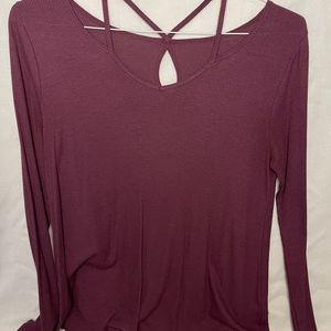 Purple long sleeve shirt